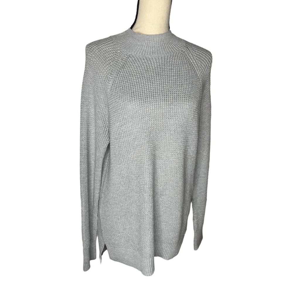 Michael Kors Women's Tunic Sweater Size M in Gray Hi-Lo Long Sleeve